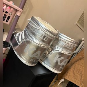Karl Lagerfield Silver Space Boots